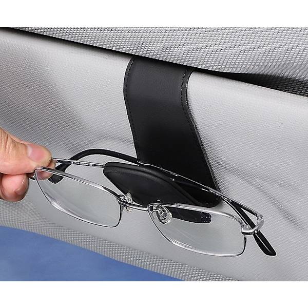 Nahka-aurinkolasikotelo auton aurinkosuojaan - Magneettinen, sopii useille silmälaseille