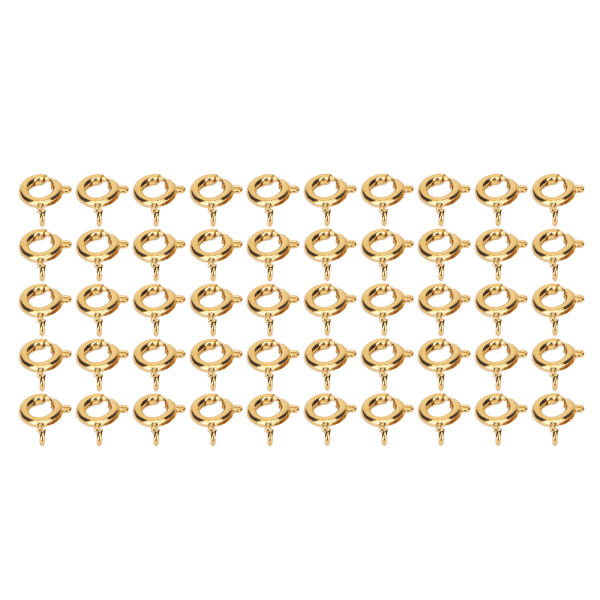 50 stk fjederring spænder 6 mm diameter 1,5 mm hul dekorative kobber runde spænder til smykker guld