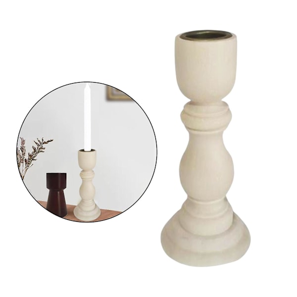 10 x Vintage Chic Trä Ljusstake Ljushållare Hem Ljusstake 12,5 x 6 x 2cm