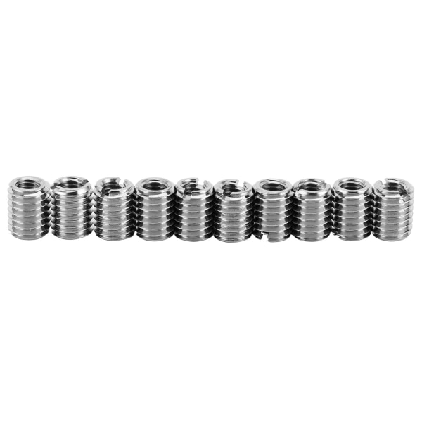 10 stk Gjengeinnsatssett Reduksjonsmutter 303 rustfritt stål hunn M5x0.8 hann M8x1.25 0.4in Lengde