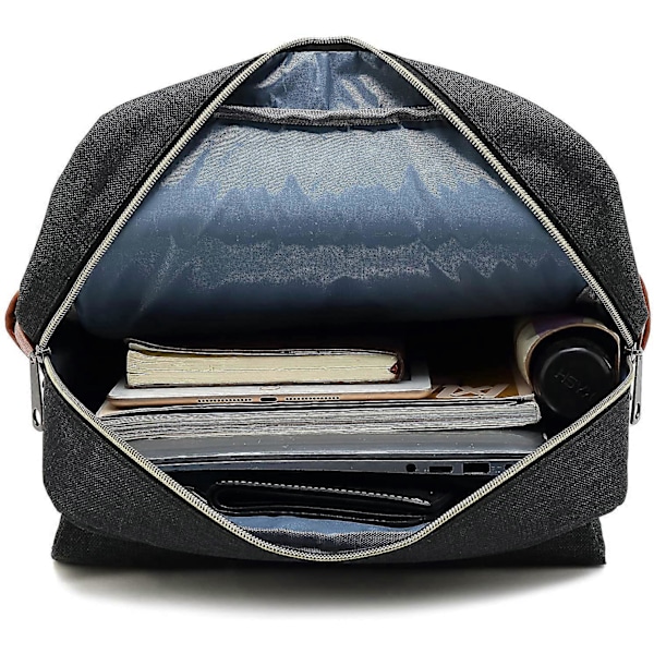 Vintage-tyylinen kannettavan tietokoneen reppu USB-latausportilla, tyylikäs vettähylkivä matkareppu, sopii jopa 15,6 tuuman kannettavalle tietokoneelle, musta