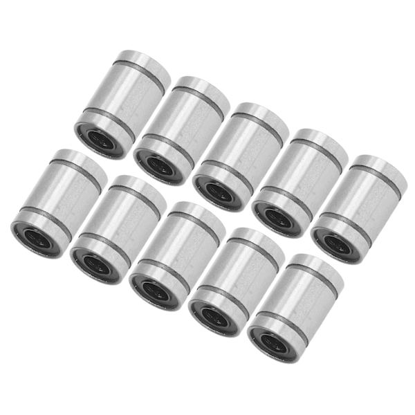 10 kpl lineaarinen liukulaakeri, seosteräs, 6 mm sisähalkaisija, 12 mm ulkohalkaisija, 19 mm pituus, LM6UU, koneisiin