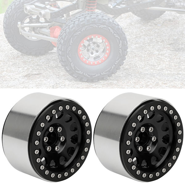 4 kpl 2,2 tuuman metallilukko rengaspyörän napa raskaampi lisävaruste Rock Crawler 1/10 RC musta