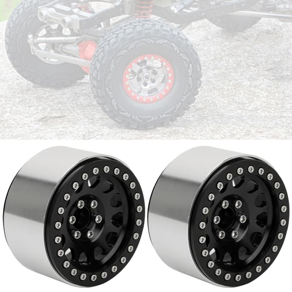 4 stk. 2,2 tommer metalfælg med lås, tungere tilbehør til Rock Crawler 1/10 RC, sort