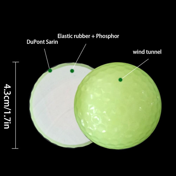 4 st fluorescerande bollar för nattsporter som lyser i mörkret, lysande bollar, inga lysdioder inuti