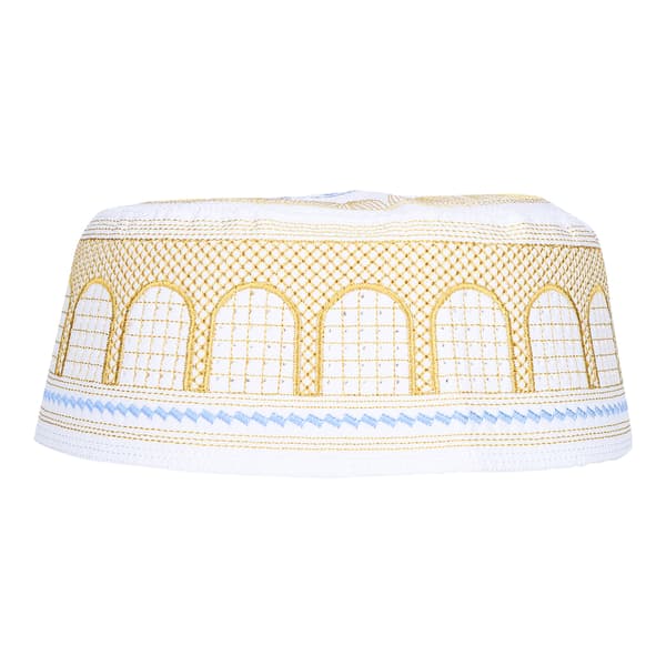 Muslimsk hatt Islamsk tilbedelse Bønn Broderi Saudi-Arabia Menn Hodeplagg Polyester Bomull Gul