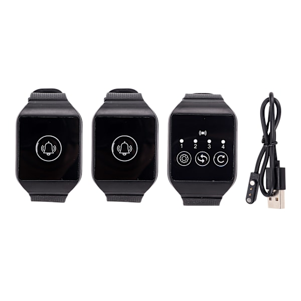 Trådlös handledssökare Multipurpose IPX7 vattentät 433,92MHz watch för restaurangsöksystem 2 för 1