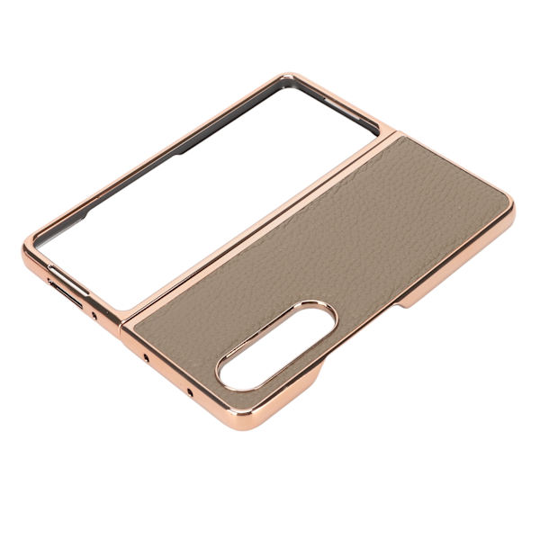 Vikbart phone case för Samsung Galaxy Z Fold 4 Nano Elektropläterat Läder Stjärnmönster Anti-skrapa Telefon Case Grå