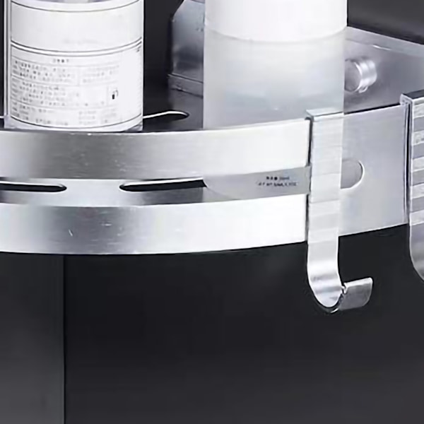 Stansfri Duschförvaringshylla Aluminiumlegering Badrumshörnhyllor för Hem Triangulär Silver