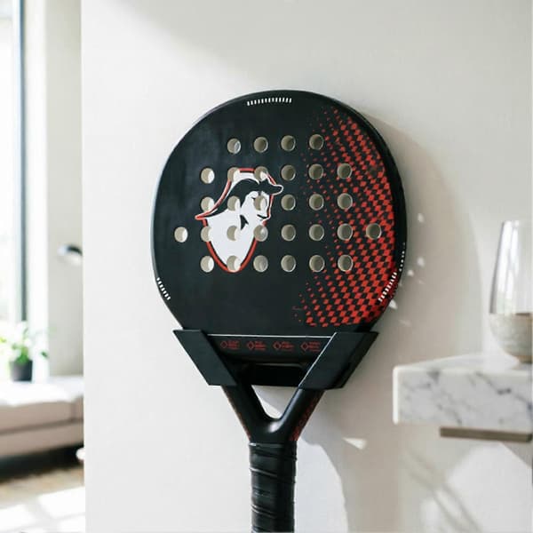 Sugekopp Padelracket Holder - Universell Metallgjerdemontering - for Glass & Gjerde Hvit White C