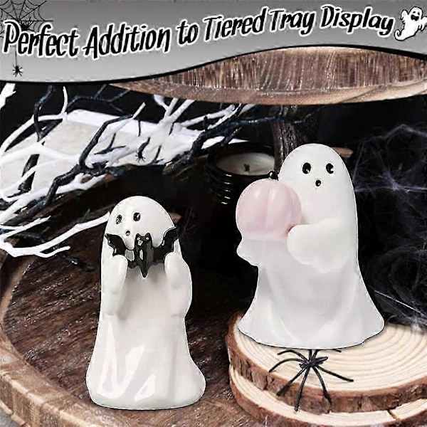 Pieni hartsista valmistettu kauhukummitusfiguuri Halloween-kummituspatsasveistos, pelottava kodin sisustus sohvapöydälle - JRSZ Kurpitsa