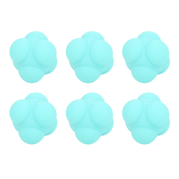 6 st Hex Response Silikonboll Snabb Agil Träning Utrustning Känslig Fascia Boll Blå