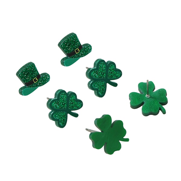 3 par Patrick Day örhängen Fashionabla lyckliga gröna shamrock hatt örhängen för fester