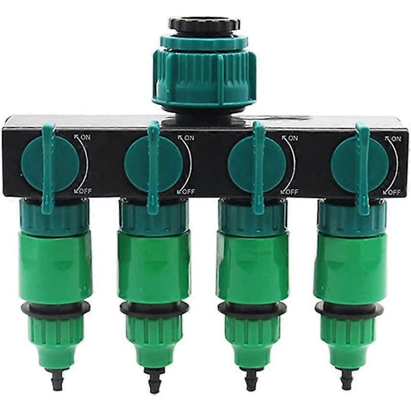 Vandhane Splitter med Hurtigkoblinger, 1\" 3/4\" 1/2\" Havevandslange Adapter med Individuel Afspærringsventil