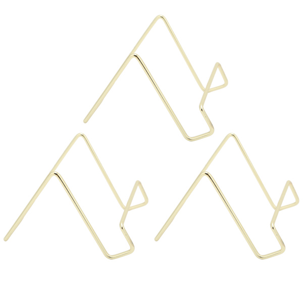 3 stk. trådstativ i guld - simpelt, stilfuldt geometrisk design - rustfrit trådstativ til tallerkener
