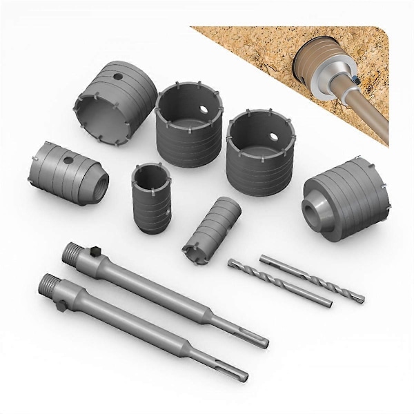 SDS Plus Hammarborr Vägg Hålsåg Borr Set Skärverktyg, 60mm
