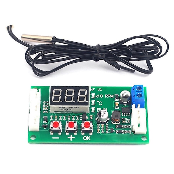 DC12-48V Digital Fyrtråds PWM Fläkt Temperaturkontroll Modul 5A