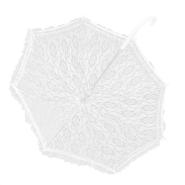 Blondeparaply Hvit brudebryllupsbroderi Paraplydansdekorert paraply for sceneopptreden