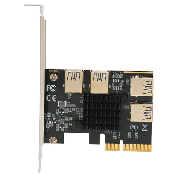 PCI-E Riser-kort PCI-E X4 1 til 4 PCI Express 16X Slot Adapterkort USB 3.0 Adapter Multiplier-kort til Mining