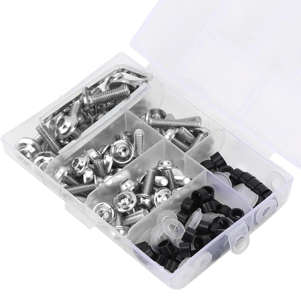 158-dels Universal Kåpabultar Packning Nyckelset Motorcykeltillbehör Silver