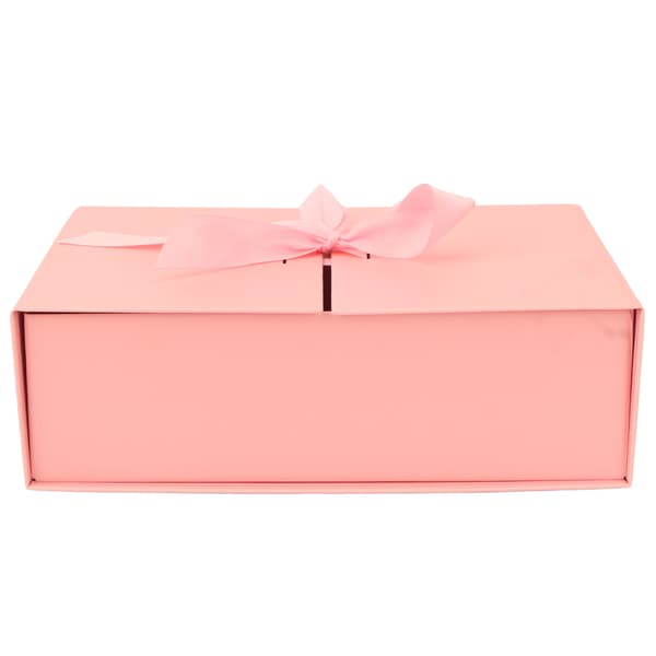 Dubbeldörr presentförpackning rosettdesign återanvändbar extern 26x19x8cm pappersmaterial dekorativ vikbar presentförpackning rosa