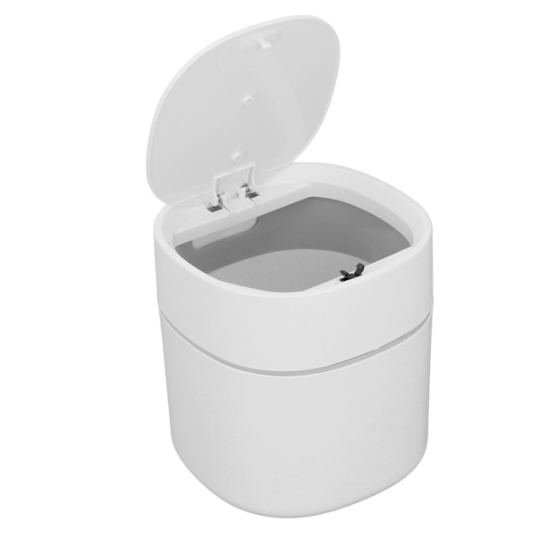 Mini skrivebords skraldespand affaldsbeholder opbevaring rengøring dåse med låg til sofabord toiletbord skrivebord bordplade hvid