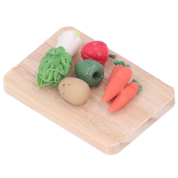 1:12 skala dockhuskål morot potatis modell skärbräda miniatyr lera grönsaker dekoration