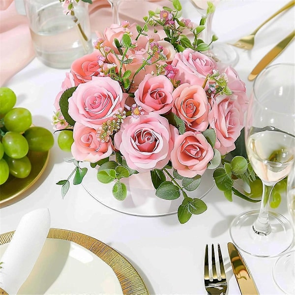 4-pak Blomstervase Rund, Klar Vase, Blomstervaser til Borddekorationer