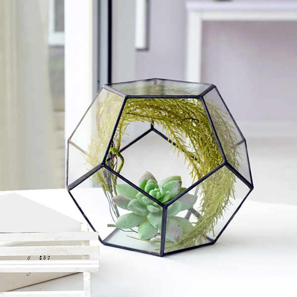 Stilig geometrisk formet glass blomsterpotte sukkulenter planteplanter beholder landskapsdekorasjon