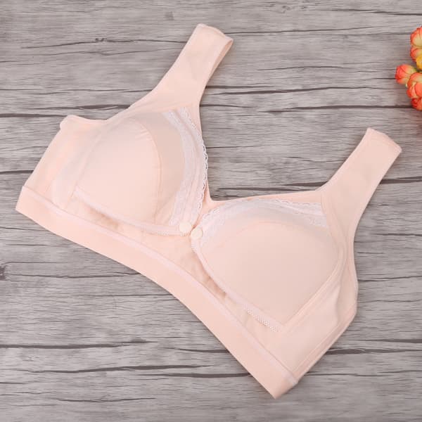 Bomulls Graviditets Amning BH Förhindra Hängande Gravida Kvinnor Underkläder (Beige M)