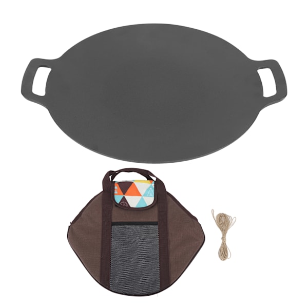 Korean BBQ Grill Pan Round Griddle Grill Pan Stovetop Induction Home Outdoor Korean Barbecue Plate with Bag 11.8in Diameter