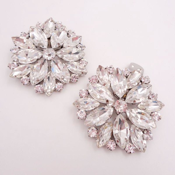 2 Farver Rhinestone Sko-Clips, Elegante Farver Alloy Blomst Krystal Sko Spænde Clips til Sko Dekoration Spænde Bryllup Tilbehør