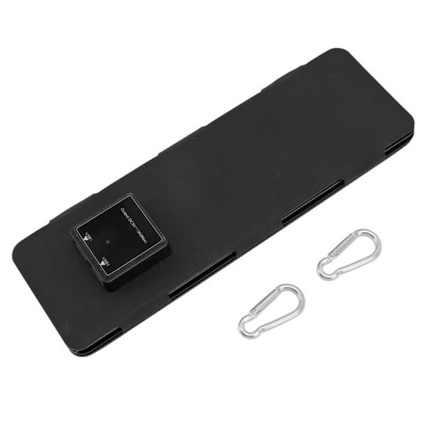 13W 5V ETFE Foldbar Solcellepanel Oplader Dobbelt USB Udgang Telefon Powerbank Solcelle Opladningspakke 4 Fold Sort