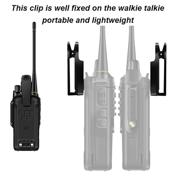10 st vattentäta svarta walkie-talkie bältesklämmor för BAOFENG UV-9R Plus