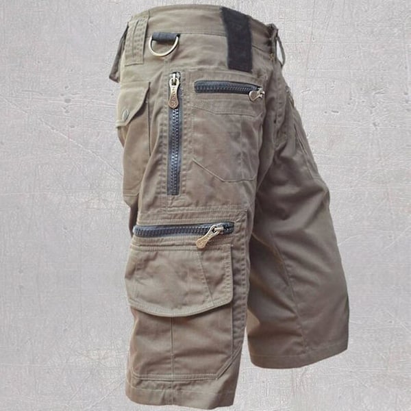 Cargo Shorts Streetwear 4XL Ljusbrun Multi-ficka Capribyxor