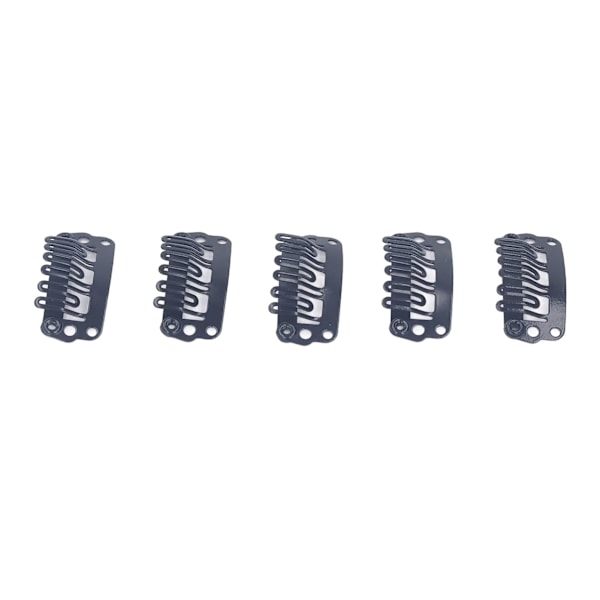 100 st U-formade Perukclips 2,3 cm, 6 Kamtänder, Rostfritt Stål, Svart, Peruktillbehör, Snabbkamclips för Hårförlängning