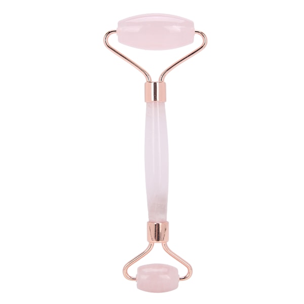Ansiktsroller Massager Dubbelhuvud Naturlig Roller Massageverktyg för Ansikte Arm Rygg Midja Roséguld