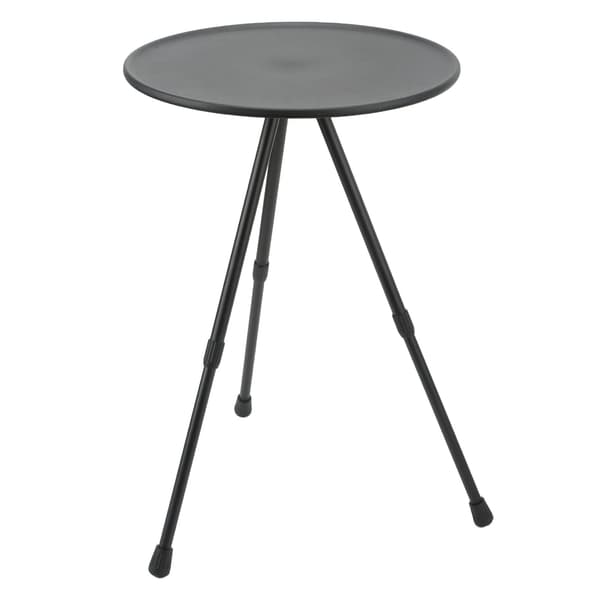 Sammenklappeligt camping rundt bord i aluminiumslegering, løftbart bærbart picnic campingbord til autocamperudstyr, mat sort