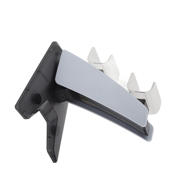 Til PS5 Controller Ladestation Trådløs Controller Ladestation med Dobbelte Porte med Omgivelseslys Hvid