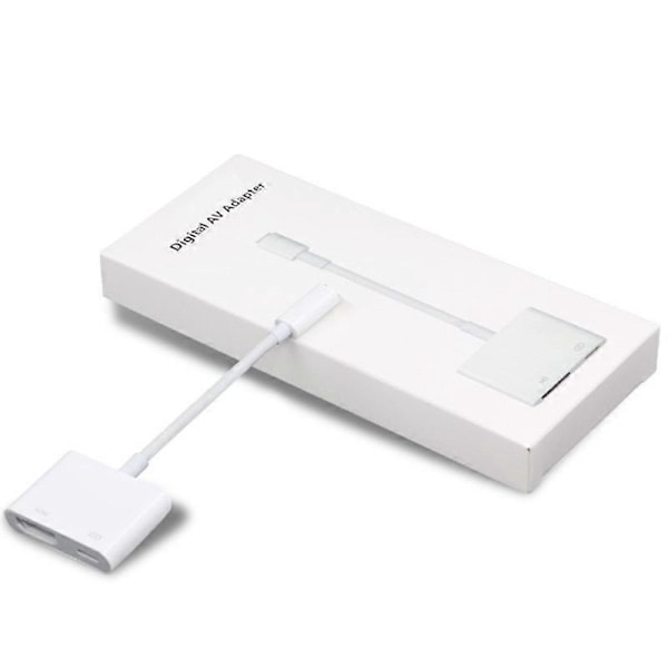 Gælder for Apple Lightning Digital AV Adapter Lightning til HDMI Adapter Apple MFi Certificeret HDMI Kabel Konnektor 1080P Synkroniser Skærm til TV/HDTV/Monitor