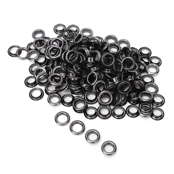 100 set 8mm öljett kit metall öljetter nitar mässing öljett skor väska kläder tillbehör pistol färg