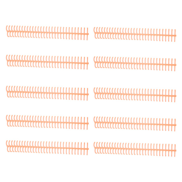 10 st spiralbindningsfjädrar 130 ark kapacitet ryggkam 30 hål 16 mm diameter set kit orange