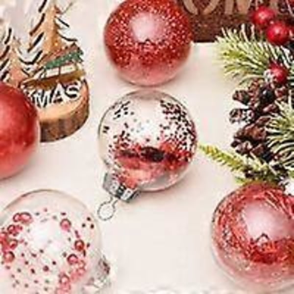 Gjennomsiktige Julekuler, 16 stk Klar Plastkule Gjenfyllbar, Juletrekuler, Juledekorasjon, for Juletre og Festdekorasjon