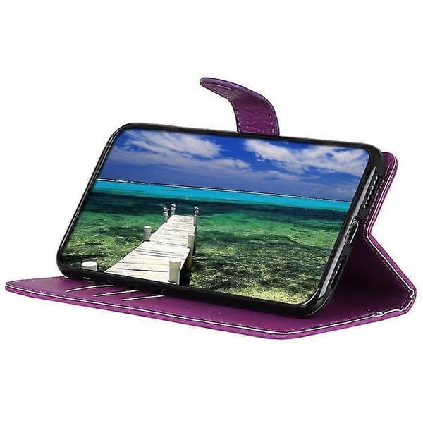 Compatible with Sony Xperia 10 VI Magnetic Case Wallet Leather Phone Case with Litchi Texture Purple
