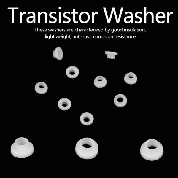 100 stk transistorskive isolerte plastavstandsskiver (TW-3)