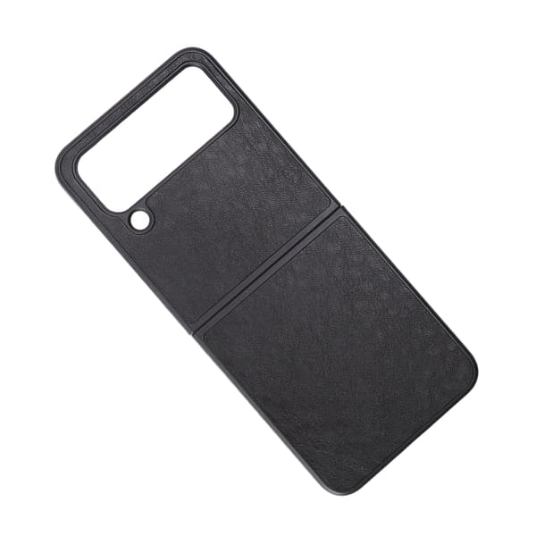 Vikbart telefonfodral PU-läder skyddande skal mjukt foder för Samsung Galaxy Z FLIP 4 Svart