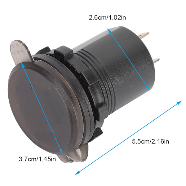 2.4A 3 in 1 monitoiminen digitaalinen LED IP66 auton USB-laturi lämpömittari jännitteenmittari