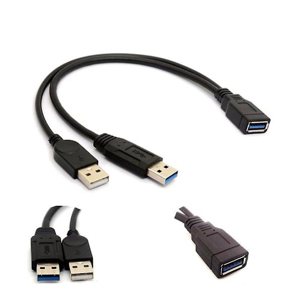 USB 3.0 Dobbel Han til Hunn Forlengelseskabel for Mobil Harddisk