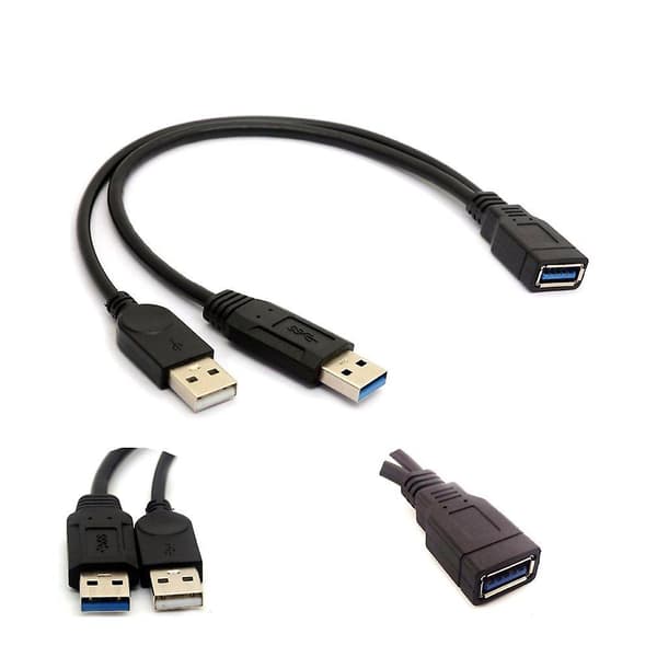 USB 3.0 Dobbelt Han til Hun Forlængerkabel til Mobil Harddisk