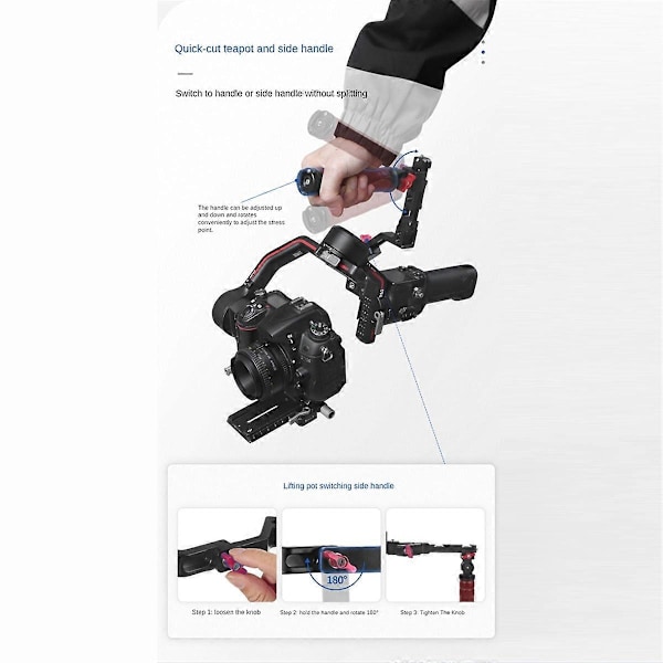 För handhållen stabilisator expansions gimbal fäste hopfällbar 2-användning, C